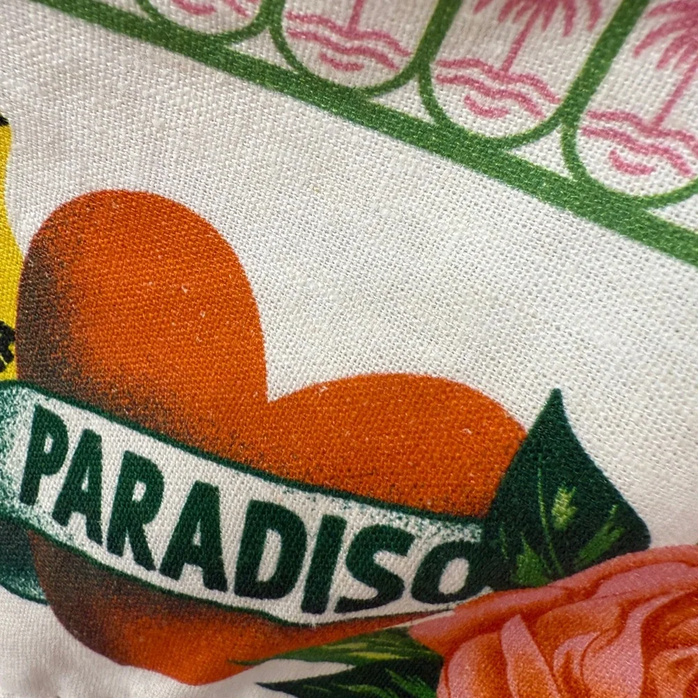 Rachel Zoe Paradisio Linen Tropical Graffiti Maxi Dress Small - Picture 8 of 17